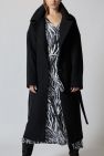 Długi czarny Wełniany Płaszcz ze strukturalnej wełny 3D Kind of Magic 100% wełna