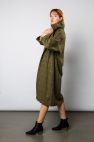 100% wełniany płaszcz w kratę oversize zielona krata długi