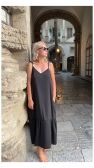 Wiskozowa czarna Długa Maxi sukienka Celebration Wiskoza 100% na regulowanych ramiączkach