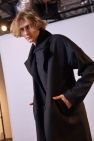 Czarny męski płaszcz oversize długi wełniany 100% wełna