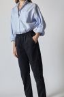 Granatowe spodnie Loose Wełniane - wełna włoska 100% gładka, miękka