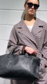 Duża skórzana czarna torba shopper bag i travel bag TRUE No 5