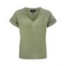 Bluzka w stylu TSHIRTu w serek z TENCELU oversize khaki