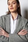 Czarno biała wełniana pepitkowa Marynarka a la chanel wełna 100%