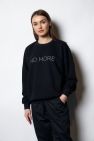 Damska Czarna 100% Bawełny Bluza OVERSIZE z napisem NO MORE