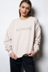 Damska Śmietankowa Bawełniana Bluza OVERSIZE NO MORE z napisem