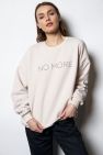 Damska Śmietankowa Bawełniana Bluza OVERSIZE NO MORE z napisem