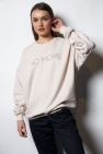 Damska Śmietankowa Bawełniana Bluza OVERSIZE NO MORE z napisem