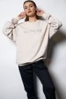 Damska Śmietankowa Bawełniana Bluza OVERSIZE NO MORE z napisem