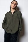 Koszula Jedwabna Khaki oversize My Style 50% jedwab 50 wiskoza