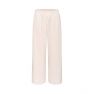 Beżowe lniane długie spodnie szerokie palazzo culottes BEIGE Len 100%