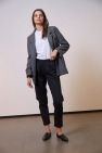 Wełniana Marynarka szaro-czarny sól i pieprz LOOSE and ELEGANCE Wool
