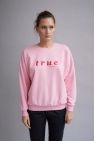 Różowa Bawełniana Bluza True 100% Bawełny Bluza OVERSIZE z napisem 