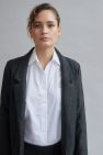 Czarna strukturalna Wełniana Marynarka 100% wełny z lekkim połyskiem ŁUSKA
