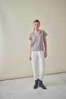 Bluzka w stylu TSHIRTOWYM w serek TENCEL oversize szary