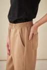 Beżowe spodnie culottes Wełniane - wełna włoska 100% gładka, miękka