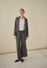 Szare szerokie spodnie Palazzo, kuloty, culottes Wełniane - wełna włoska 100% gładka, miękka