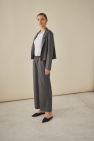 Szare szerokie spodnie Palazzo, kuloty, culottes Wełniane - wełna włoska 100% gładka, miękka