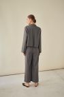 Szare szerokie spodnie Palazzo, kuloty, culottes Wełniane - wełna włoska 100% gładka, miękka