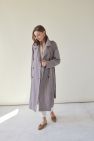 Oversizeowy stylowy przejsciowy Płaszcz wełna 100% z pagonami oversize w kratkę pepitkę brąz czerwień czerń 