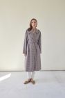 Oversizeowy stylowy przejsciowy Płaszcz wełna 100% z pagonami oversize w kratkę pepitkę brąz czerwień czerń 