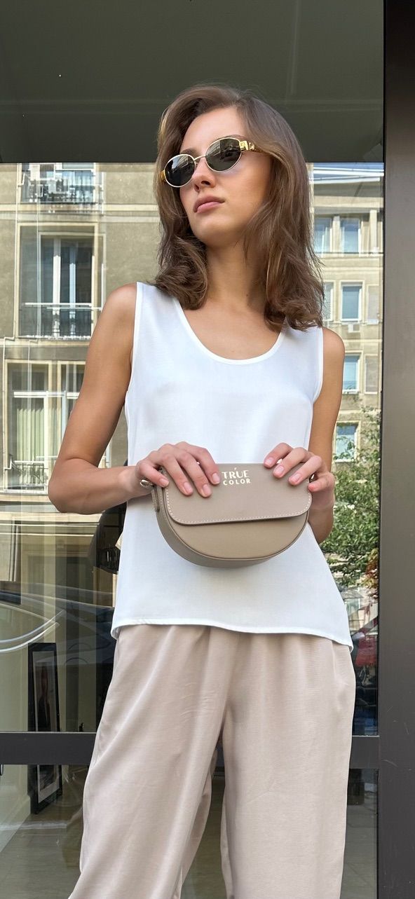 Biały top miły w dotyku tencel 100%