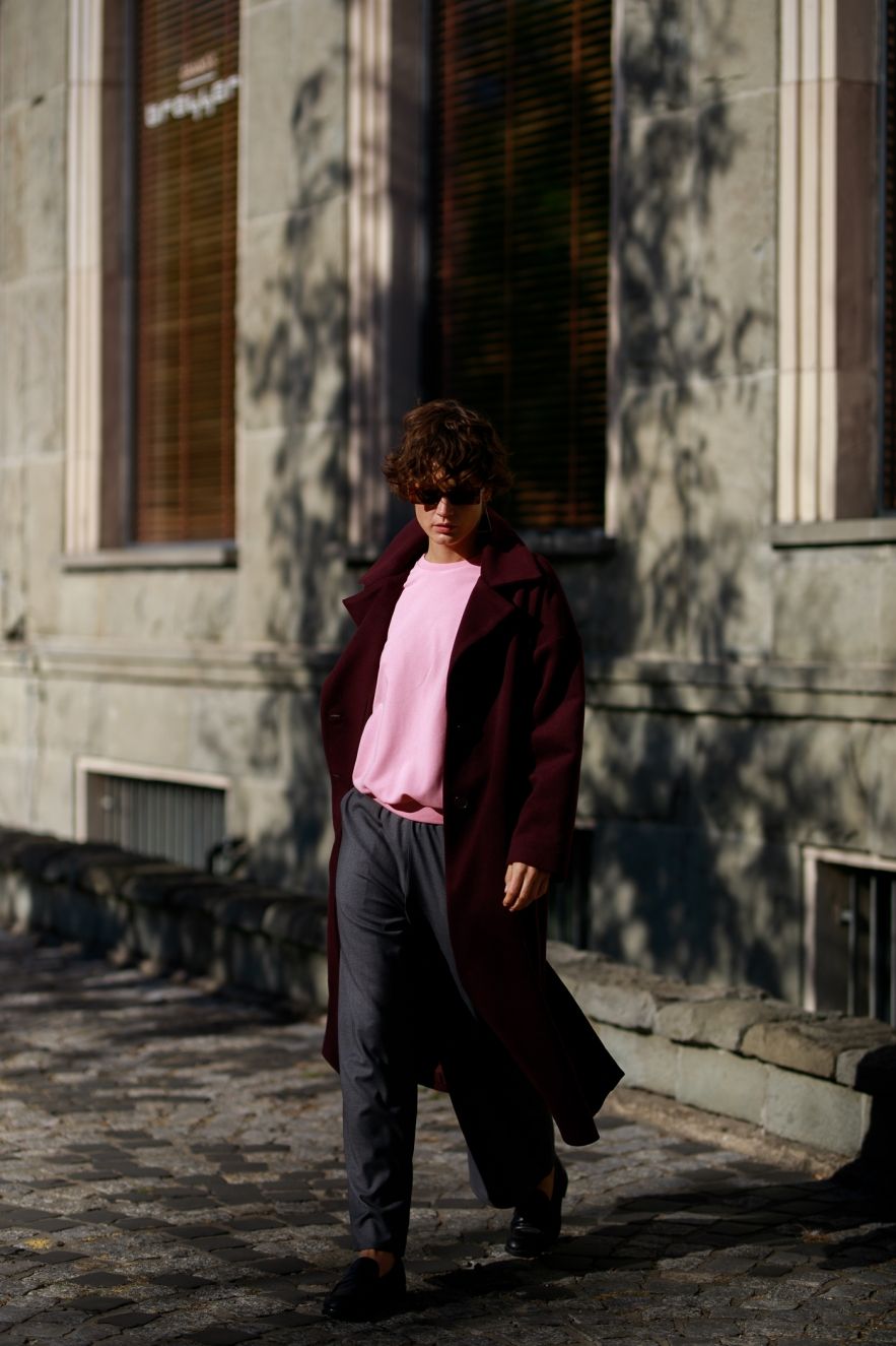 Różowa Bawełniana Bluza OVERSIZE gładka 100% bawełny PINK Winter