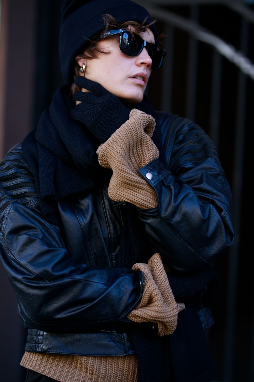 Wełniane Zimowe rękawiczki 100% wełny merino unisex czarny