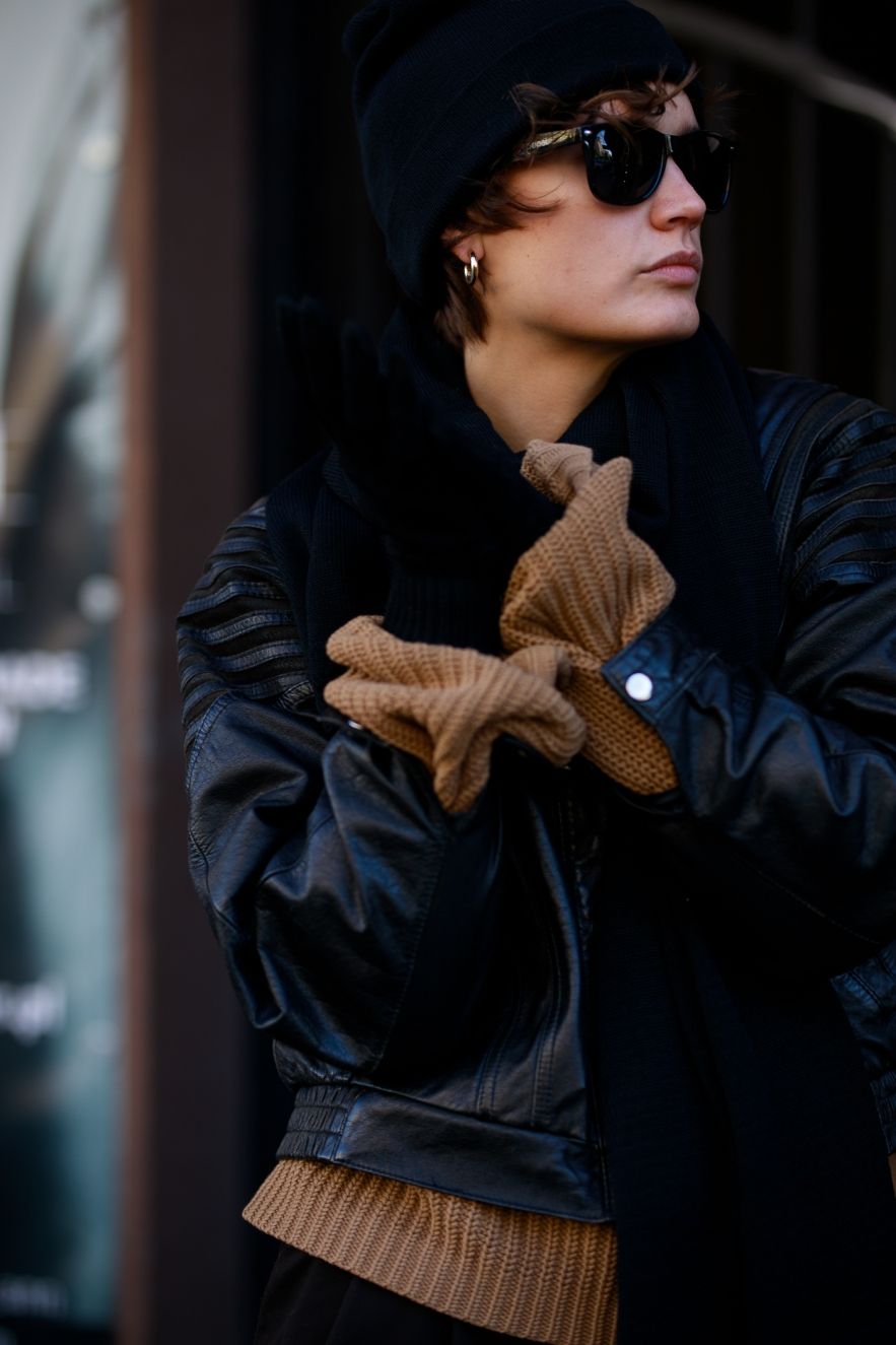 Wełniane Zimowe rękawiczki 100% wełny merino unisex czarny