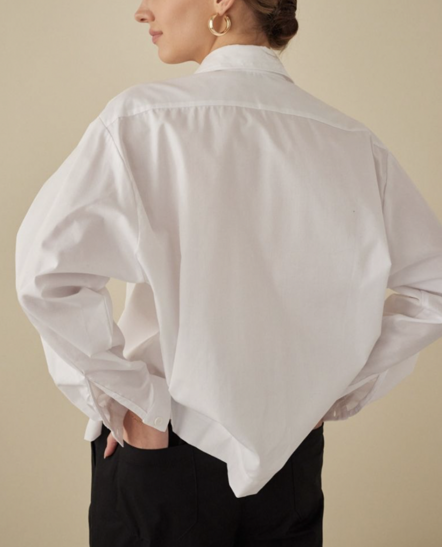 Biała oversizeowa koszula bawełniana My Style z bawełny włoskiej 100%
