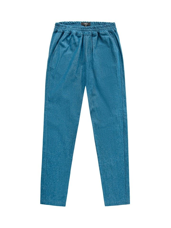 Spodnie jeans zwężane bawełniane LOOSE 100% bawełna LEKKIE BLUE JEANS 