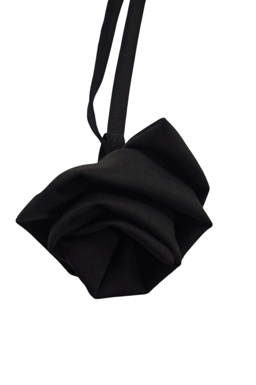 Choker na szyję duża róża czarna 
