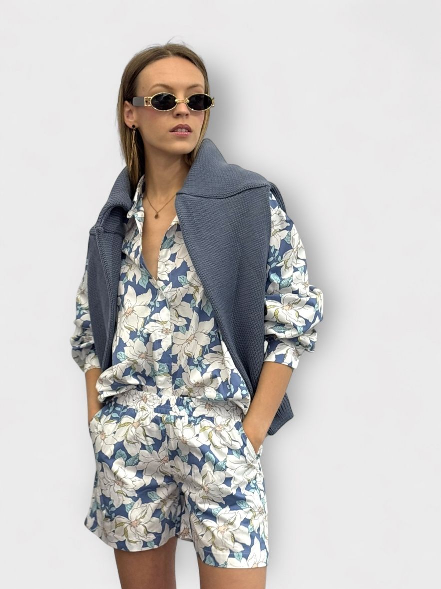 SHOP THE LOOK 11 - komplet bawełna w kwiaty i sweter BAWEŁNA BLUE