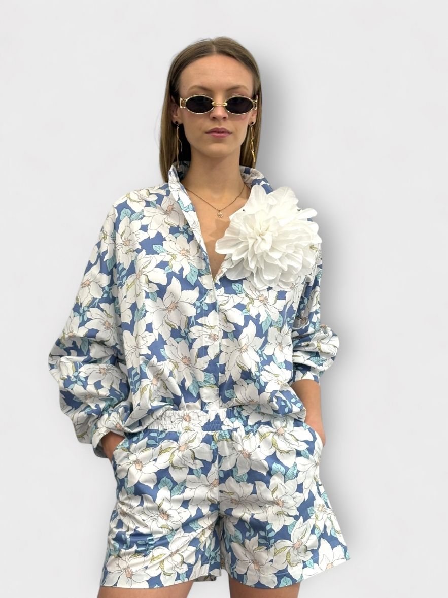 SHOP THE LOOK 11 - komplet bawełna w kwiaty i sweter BAWEŁNA BLUE
