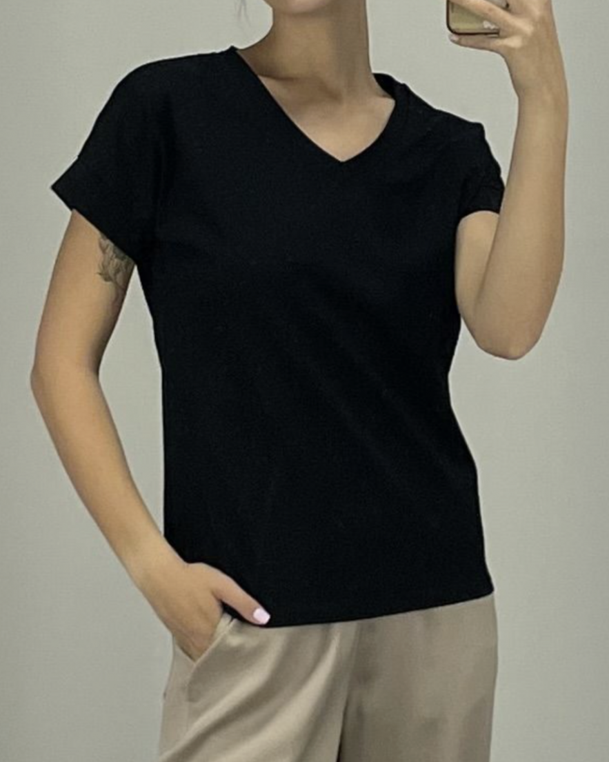 Bawełniany czarny TSHIRT oversize z bawełny 100% czarny BLACK