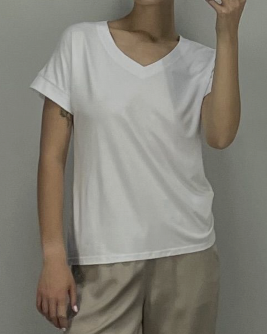 Bawełniany biały TSHIRT z bawełny 100% WHITE biały 