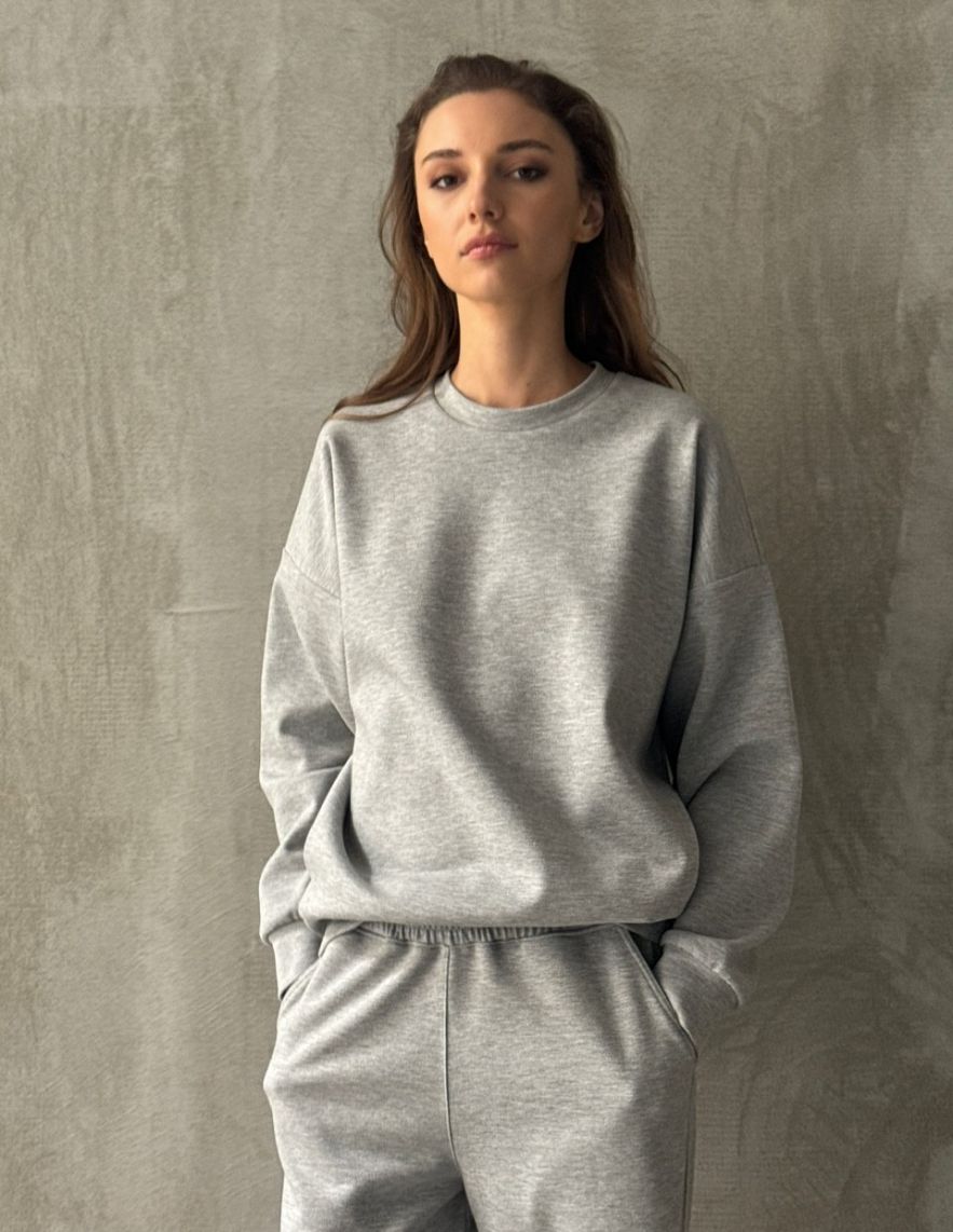 SHOP THE LOOK 12 - SZARY KOMPLET DRESOWY BAWEŁNIANY