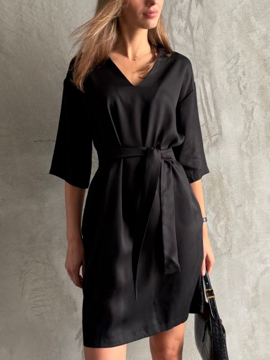 Czarna sukienka Classy czarna 100% tencel