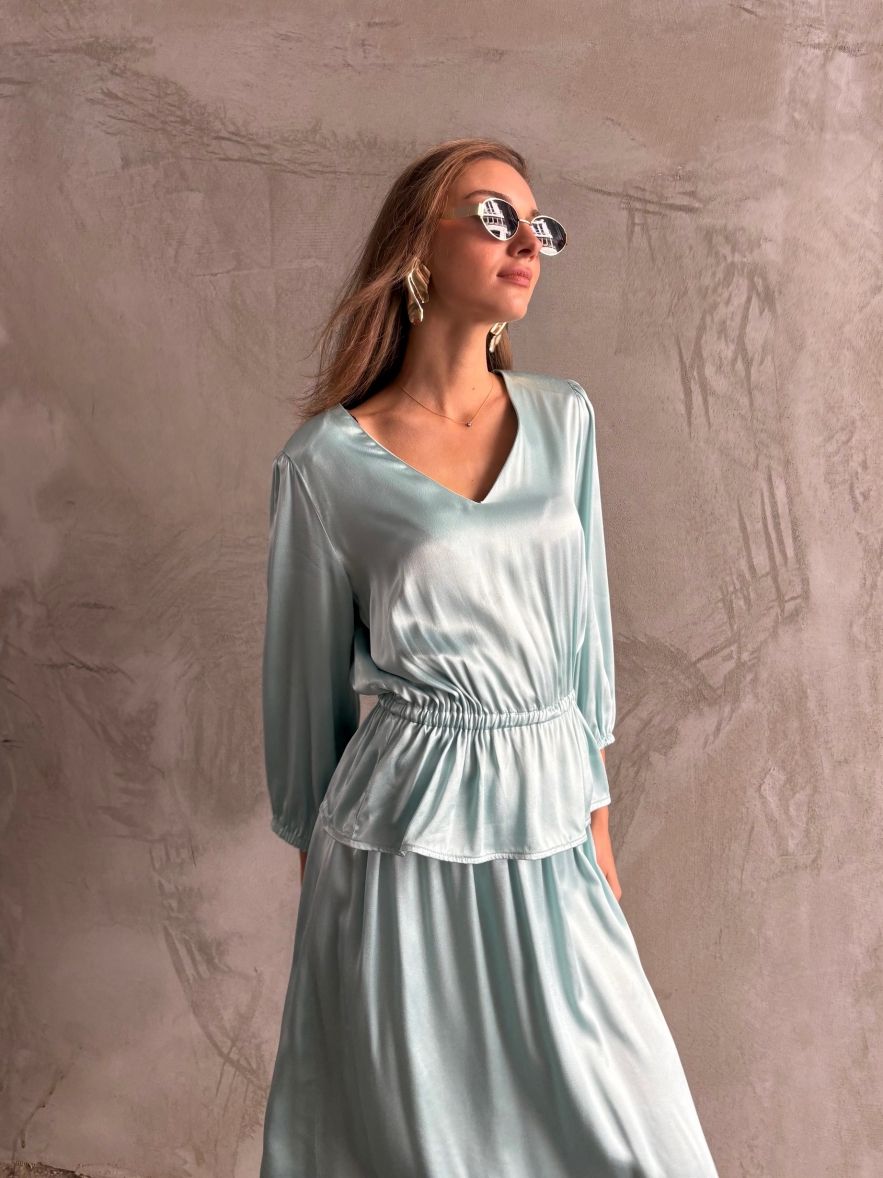 Spódniczka jedwabna miętowa