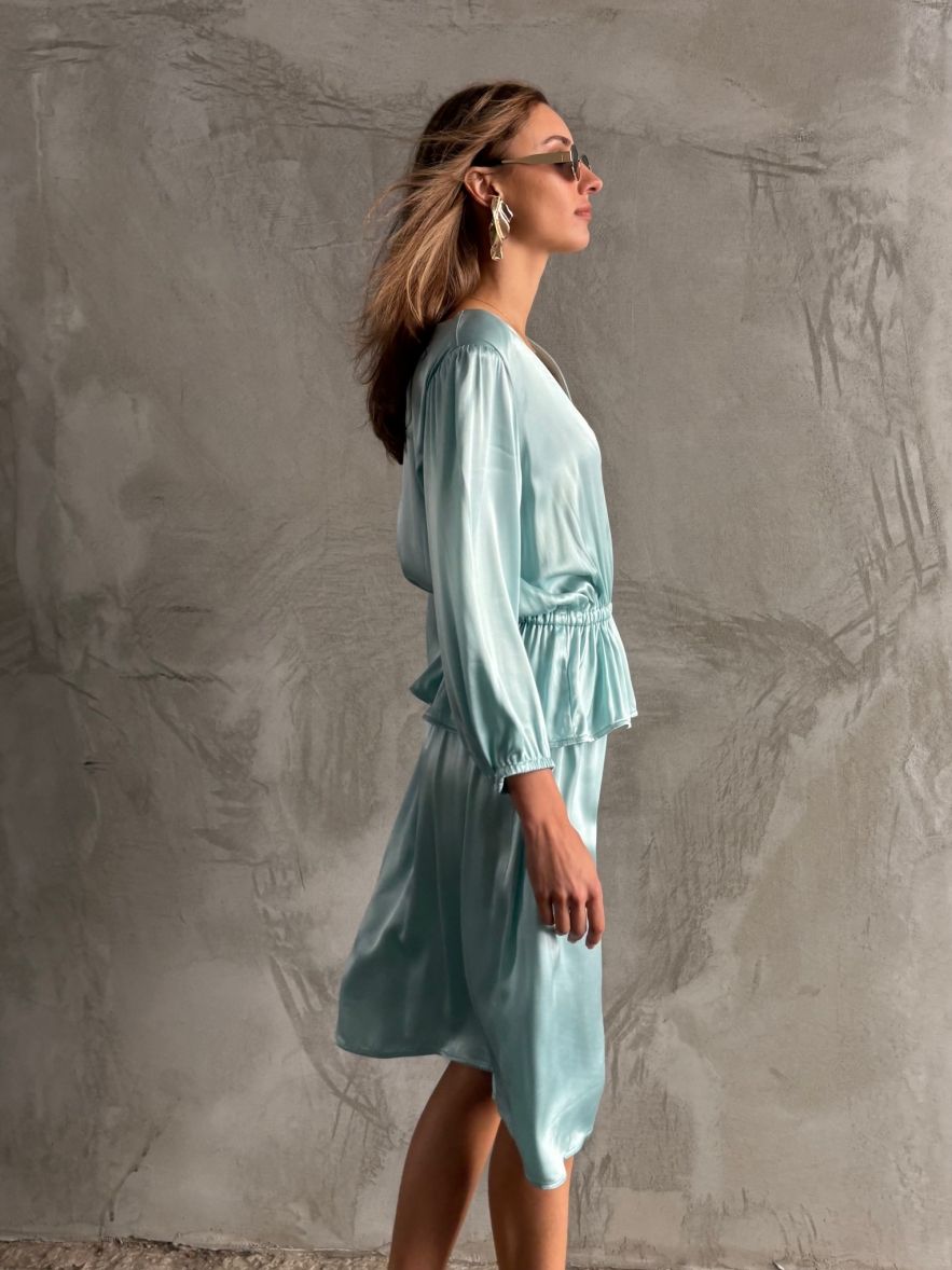 Spódniczka jedwabna miętowa