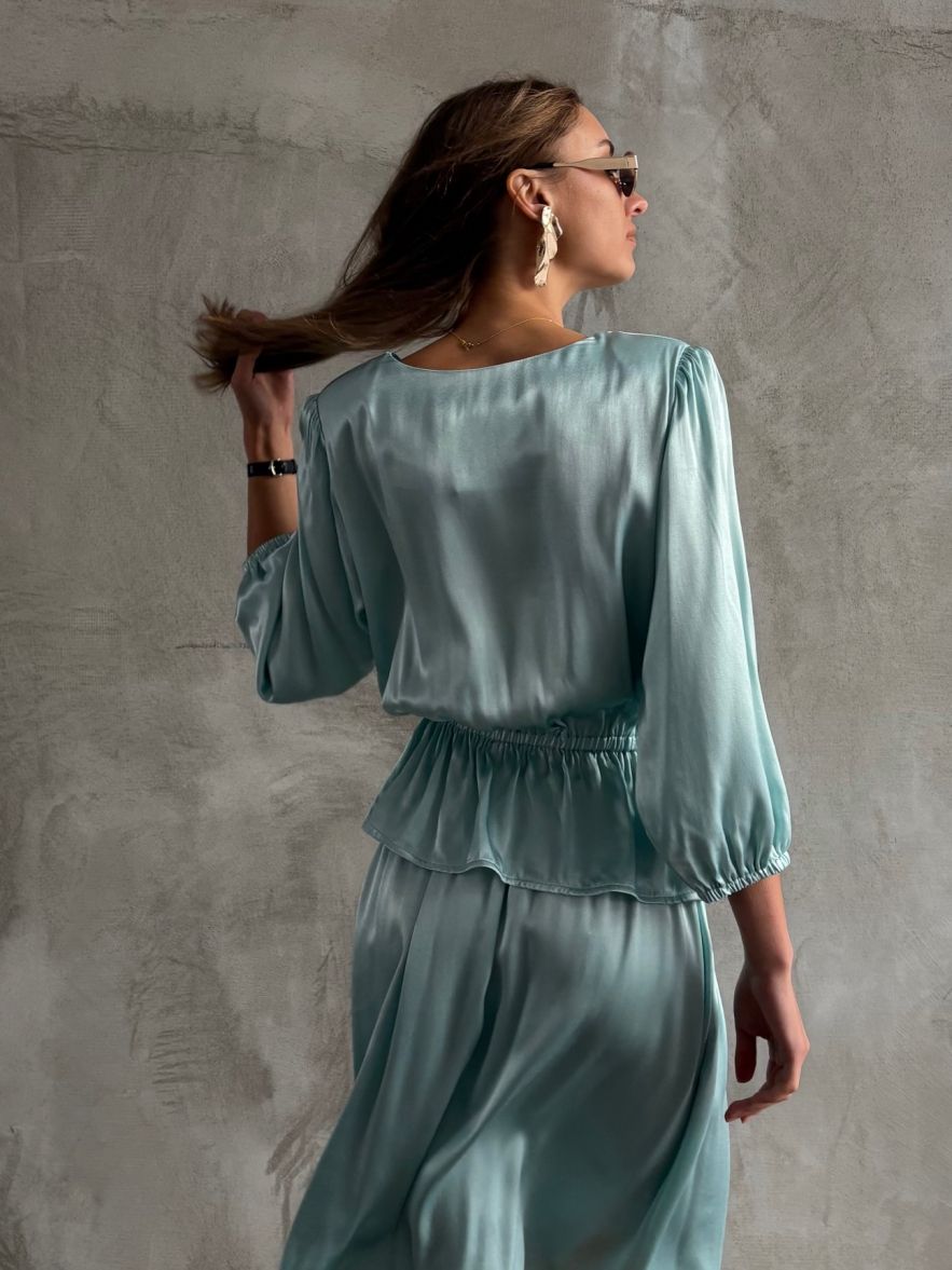 Spódniczka jedwabna miętowa