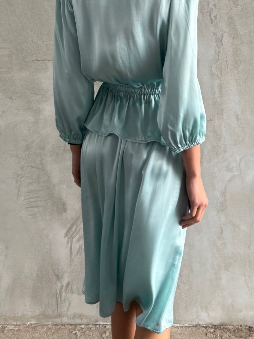 Spódniczka jedwabna miętowa