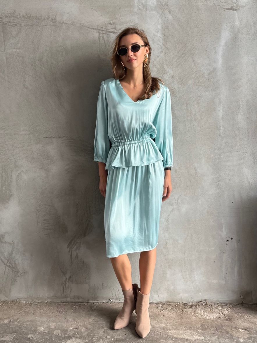 Spódniczka jedwabna miętowa