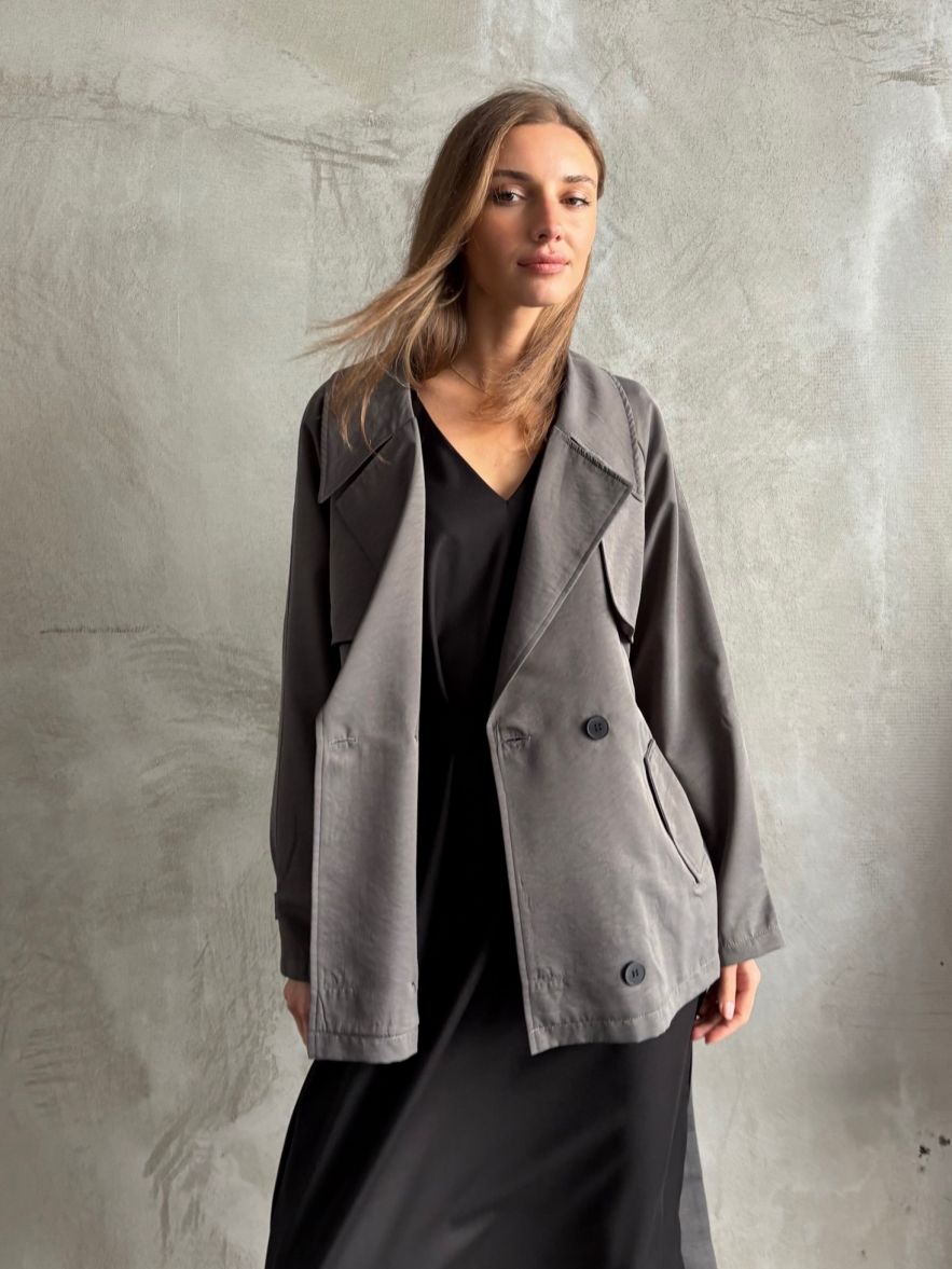 Szary płaszczyk kurtka przejściowy