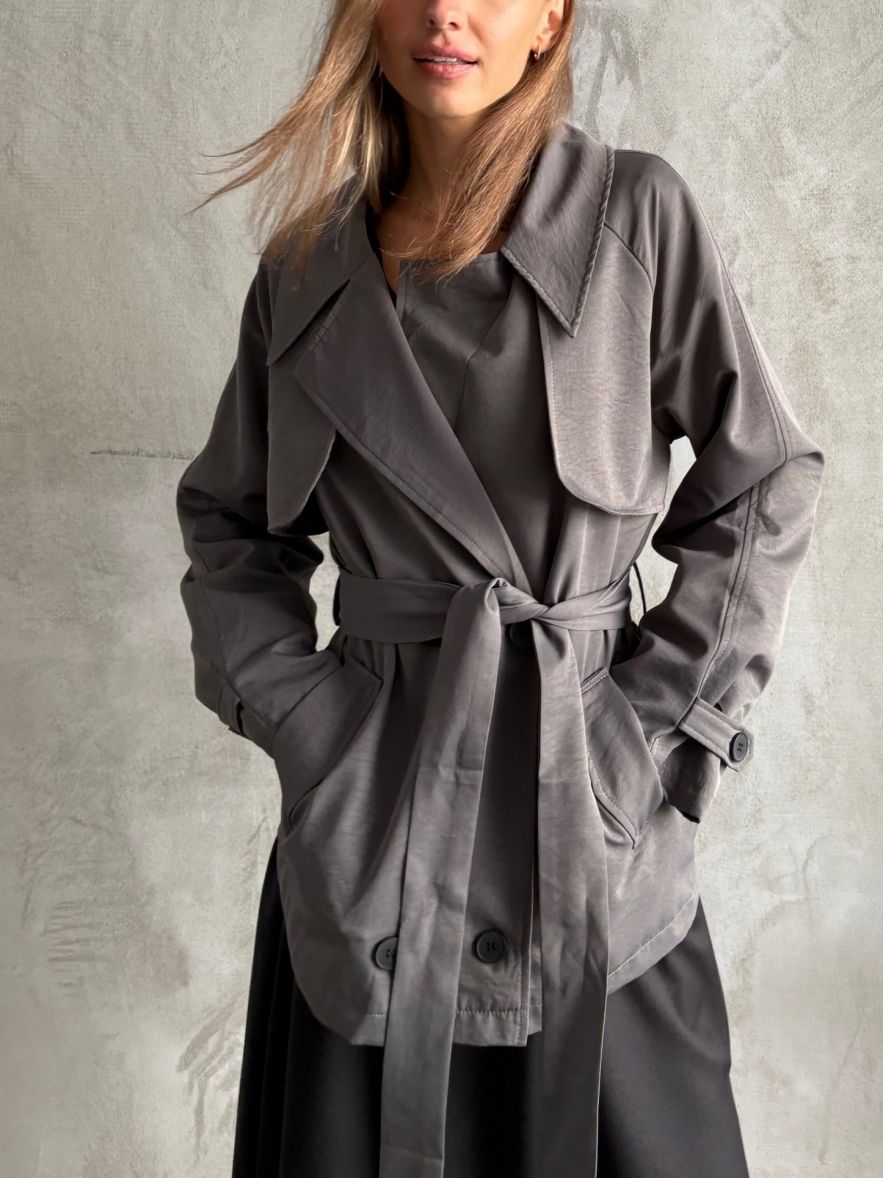 Szary płaszczyk kurtka przejściowy