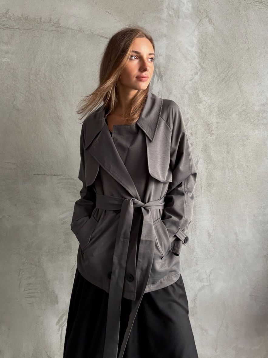 Szary płaszczyk kurtka przejściowy
