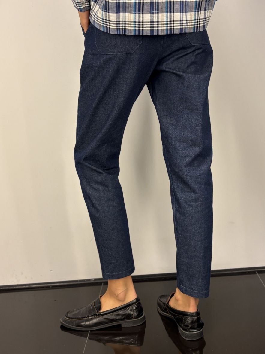 Spodnie Loose jeansowe ciemny granat bawełna 100%