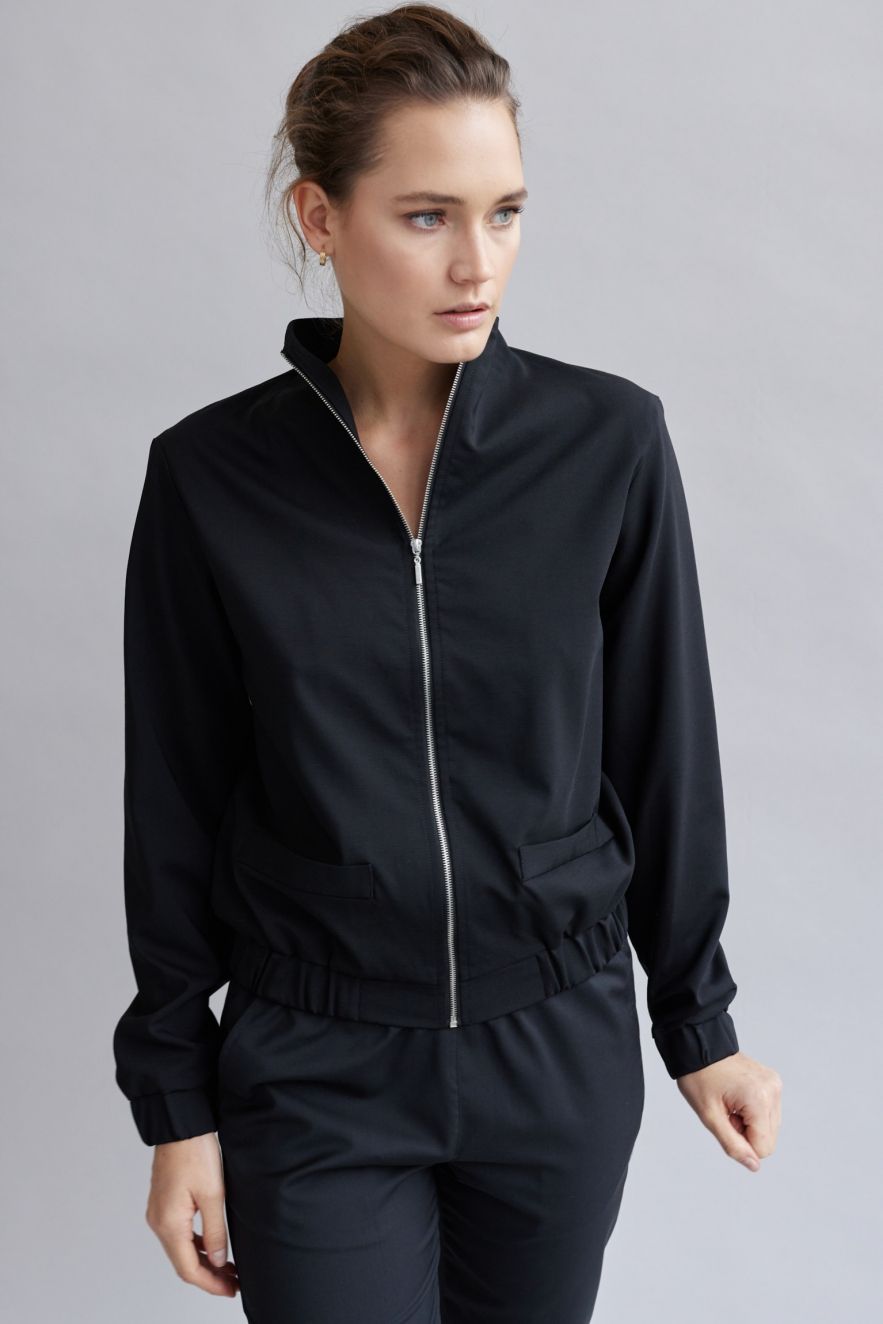 Wełniana bomberka THE NIGHT z włoskiej wełny z podszewką wiskozową 100% wełny