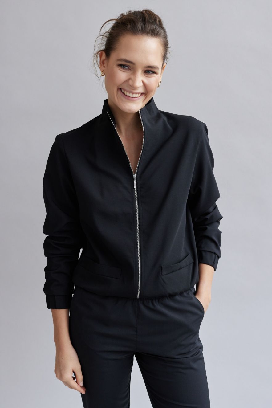 Wełniana bomberka THE NIGHT z włoskiej wełny z podszewką wiskozową 100% wełny