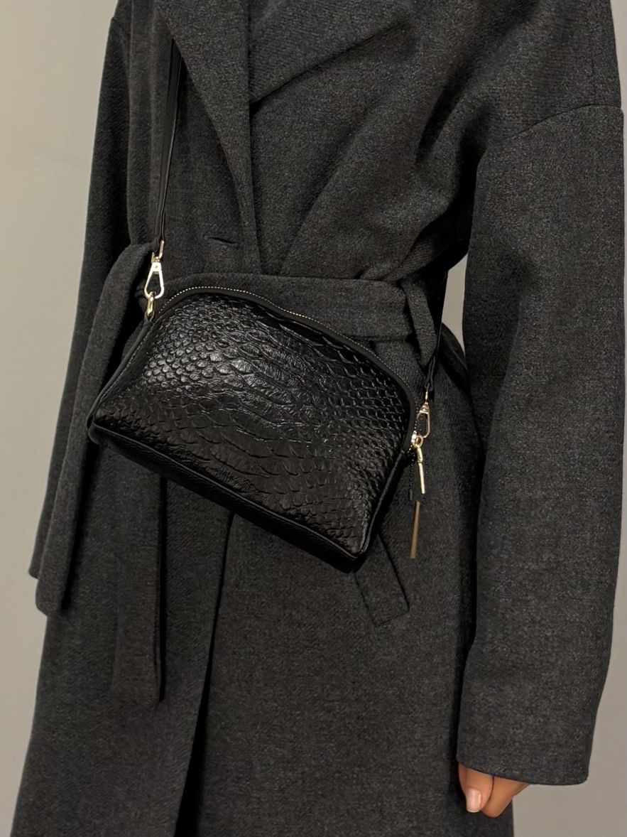 Skórzana mała torebka czarna 100% skóra naturalna